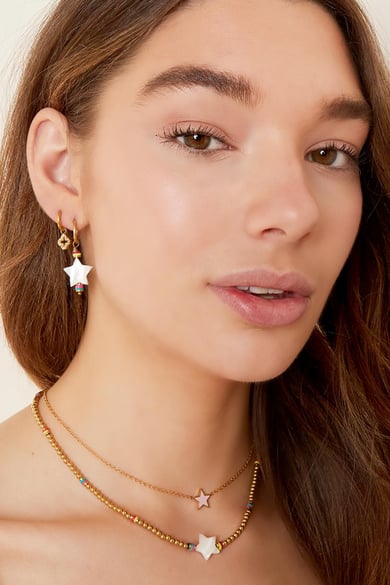 Pendientes Beads &amp; Stars - colección #summergirls Color dorado Conchas h5 Imagen2